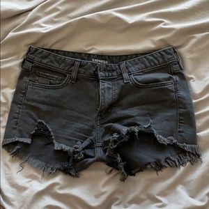 Black cut off shorts